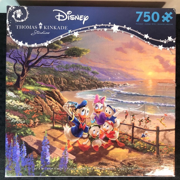 Ceaco Thomas Kinkade Disney 750 Piece Puzzle Donald And Daisy A Duck Day - Picture 1 of 6